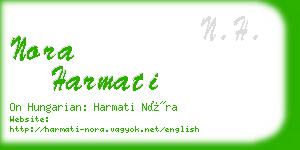 nora harmati business card